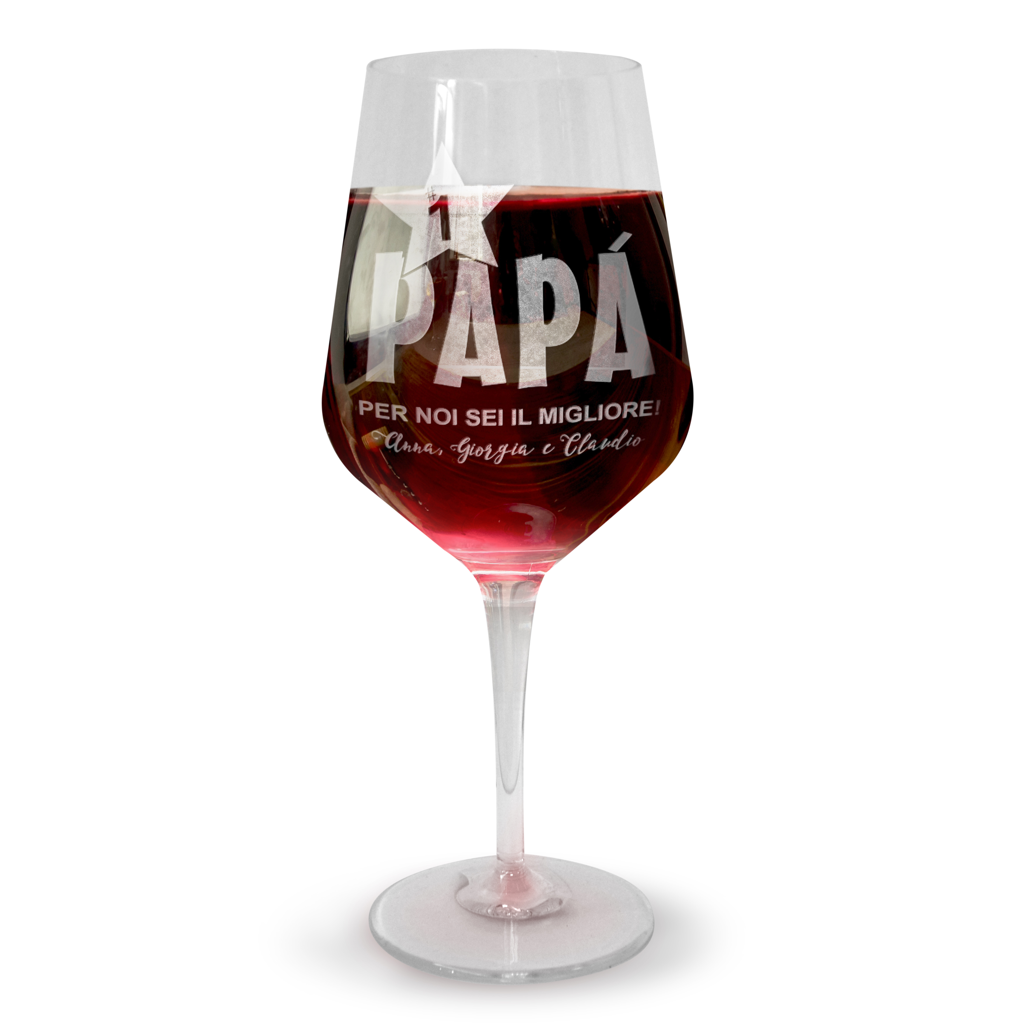 Calice da Vino festa del papà personalizzato tema Grafica DAD5