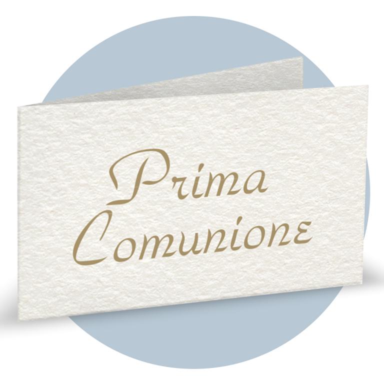 Bigliettino Bomboniere Prima Comunione - Prima Comunione in oro a caldo  cod. BFF0018